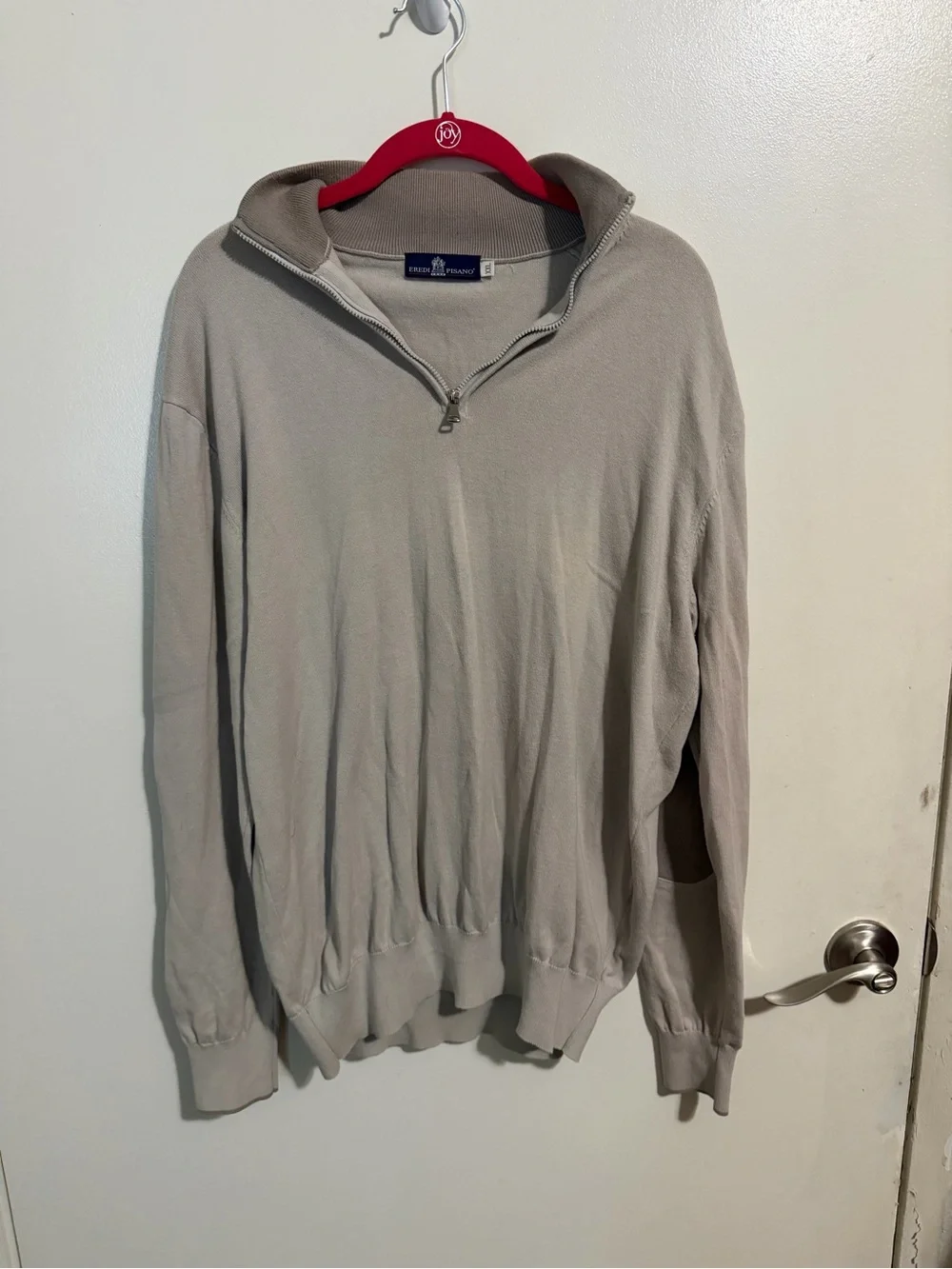 Classic Half-Zip Sweater in Light Taupe